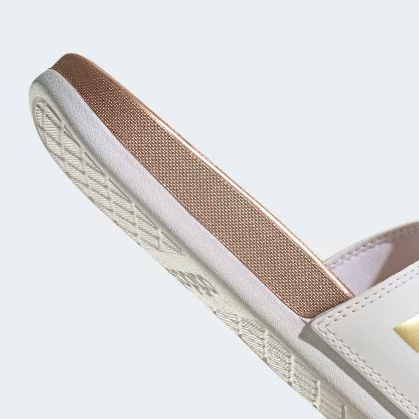 Adidas Adilette Comfort Slides Cloud White & Matte Gold