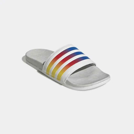 Adidas Adilette Comfort Slides Cloud White Rainbow
