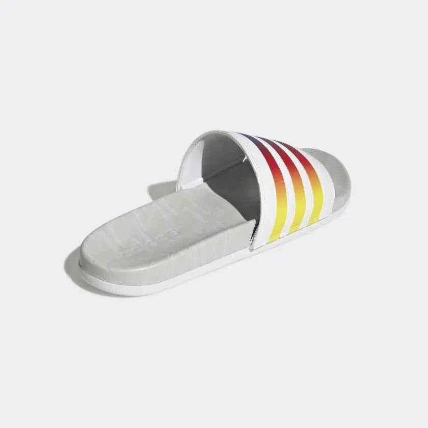 Adidas Adilette Comfort Slides Cloud White Rainbow