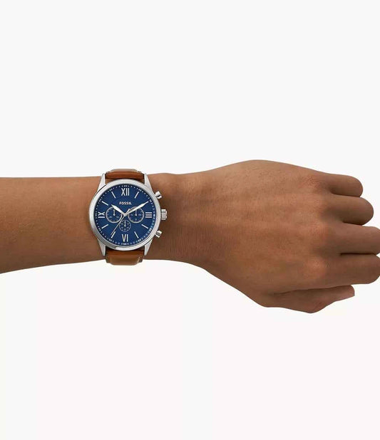FOSSIL Flynn Chronograph Brown Leather Watch