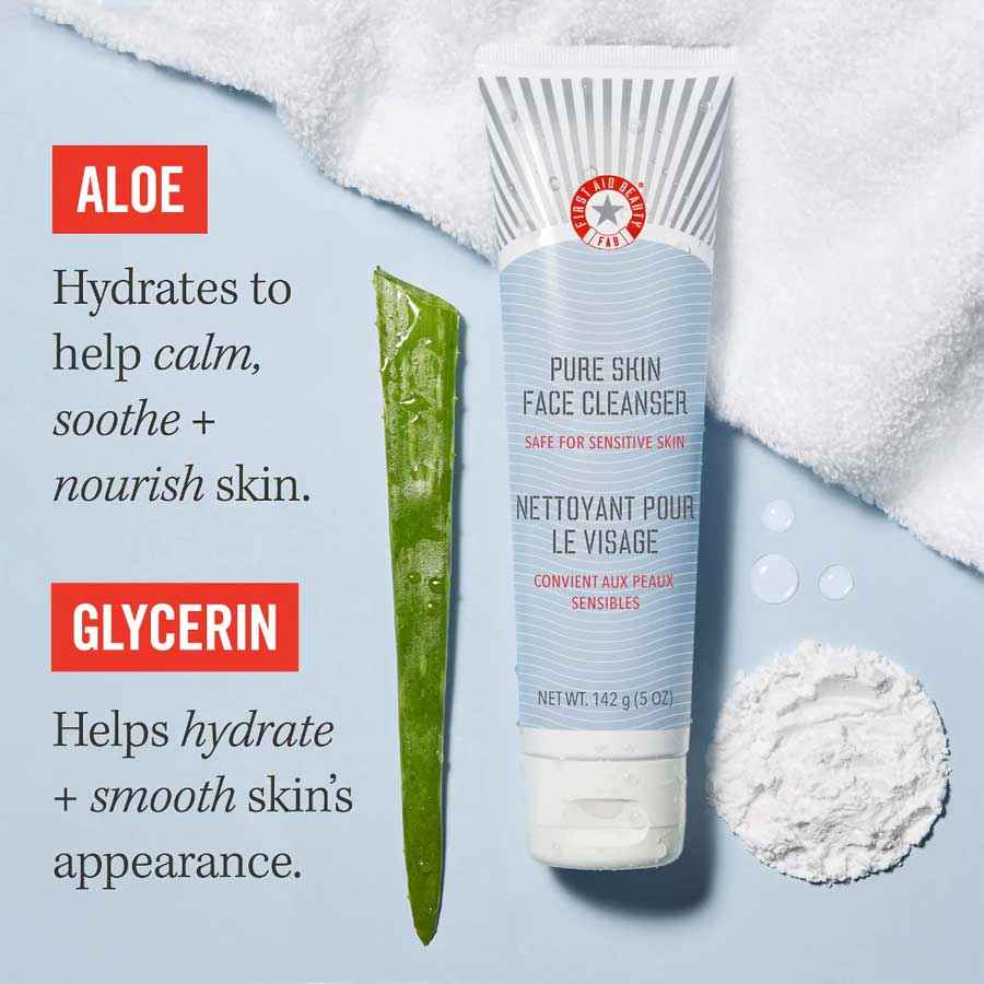 First Aid Beauty Pure Skin Face Cleanser - Gentle Hydrating Cleanser 142g