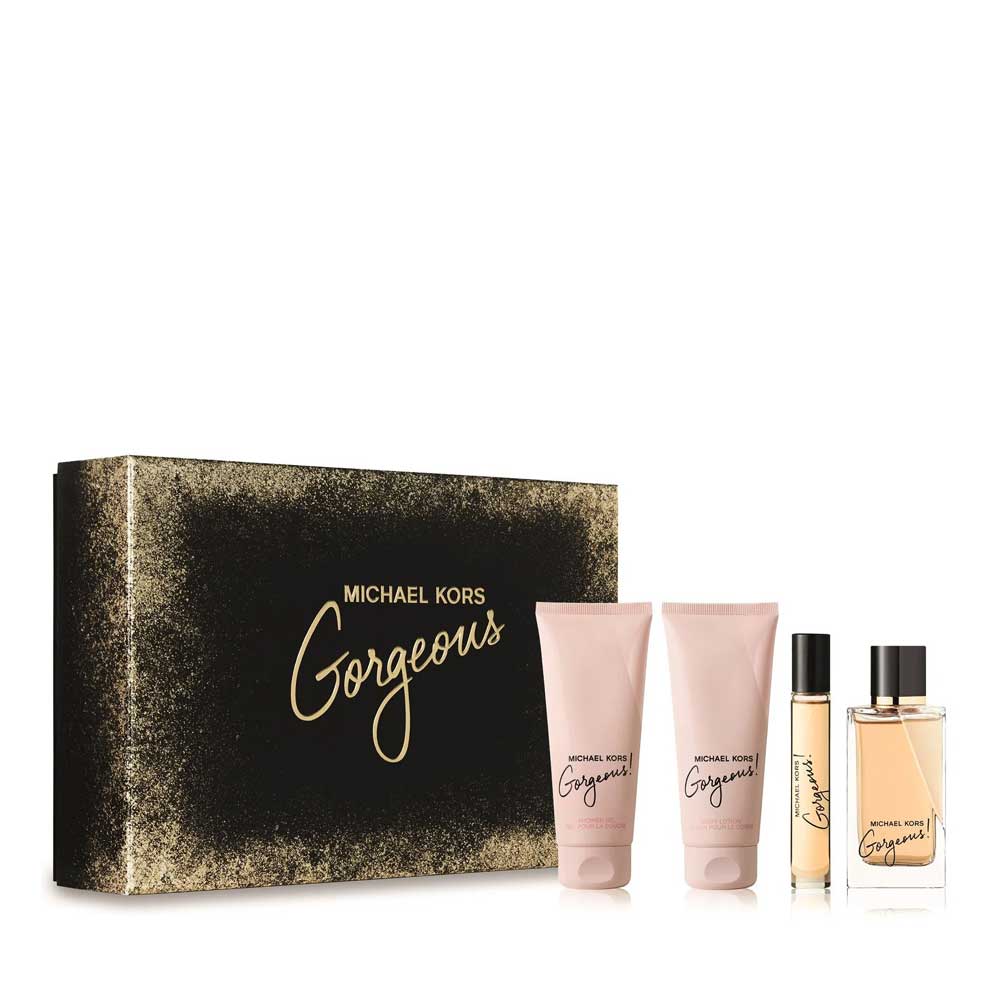 Michael Kors Gorgeous 4 piece gift set women perfume floral woody fragrance lotion shower gel Pakistan