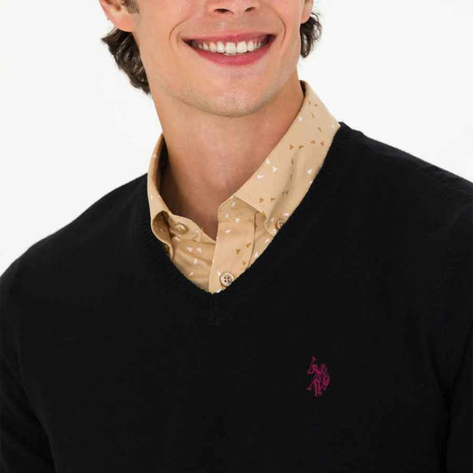 US Polo Assn Men's Plain V-Neck Sweater
