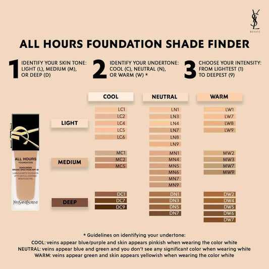 Yves Saint Laurent All Hours Luminous Natural Matte Foundation 24H Longwear SPF 30 with Hyaluronic Acid