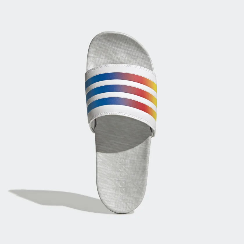 Adidas Adilette Comfort Slides Cloud White Rainbow