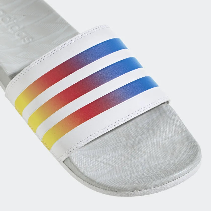 Adidas Adilette Comfort Slides Cloud White Rainbow