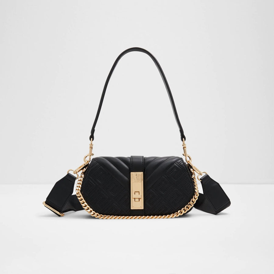 Aldo Black Romie Quilted Small Shoulder Bag 