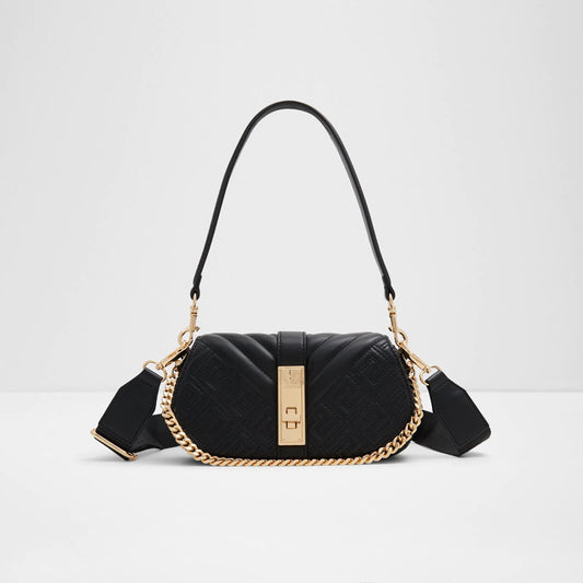Aldo Black Romie Quilted Small Shoulder Bag 