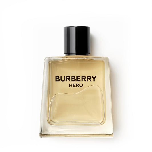 Burberry Hero perfume bottle on a white background