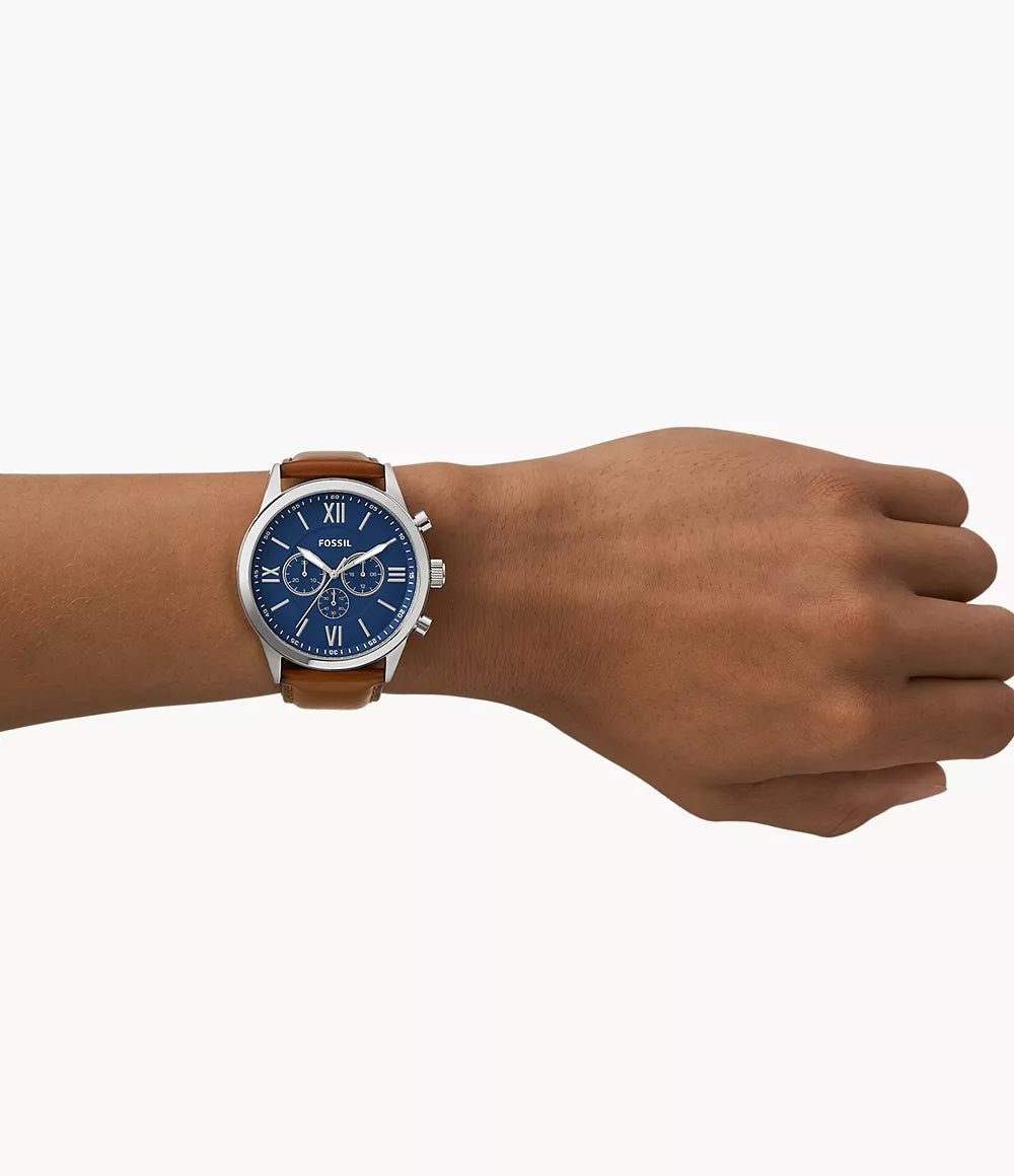 FOSSIL Flynn Chronograph Brown Leather Watch