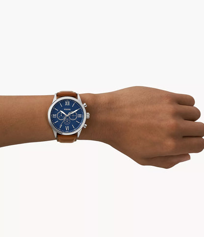 FOSSIL Flynn Chronograph Brown Leather Watch