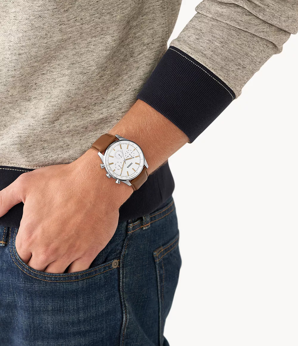 FOSSIL Sullivan Multifunction Medium Brown Leather Watch