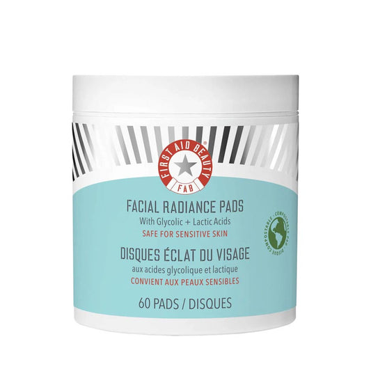 First Aid Beauty Facial Radiance Pads with Glycolic + Lactic Acids – Exfoliating Pads with AHA 