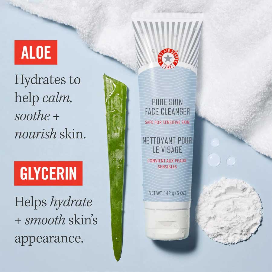 First Aid Beauty Pure Skin Face Cleanser - Gentle Hydrating Cleanser 142g