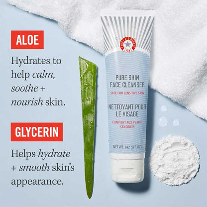 First Aid Beauty Pure Skin Face Cleanser - Gentle Hydrating Cleanser 142g