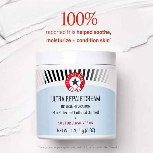 First Aid Beauty Ultra Repair Cream Intense Hydration Face and Body Moisturizer for Skin Repair 170g