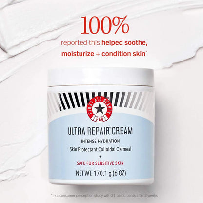First Aid Beauty Ultra Repair Cream Intense Hydration Face and Body Moisturizer for Skin Repair 170g