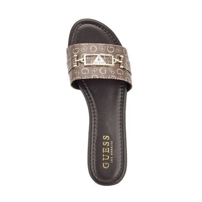 Guess Lures Logo Slides Brown 