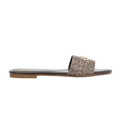 Guess Lures Logo Slides Brown 