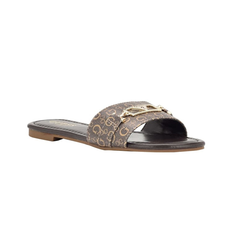 Guess Lures Logo Slides Brown 