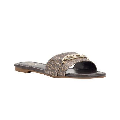 Guess Lures Logo Slides Brown 