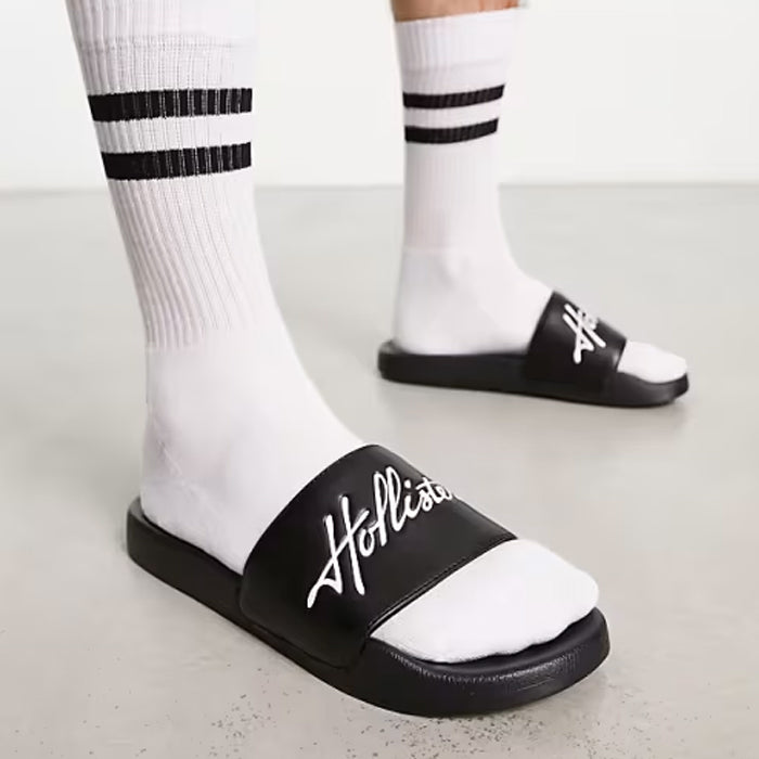 Hollister Signature Logo Slides Black