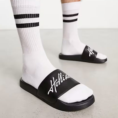 Hollister Signature Logo Slides Black
