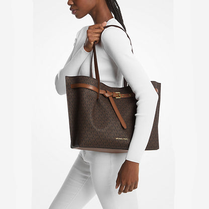 Michael Kors Emilia Large Logo Tote Bag Brown