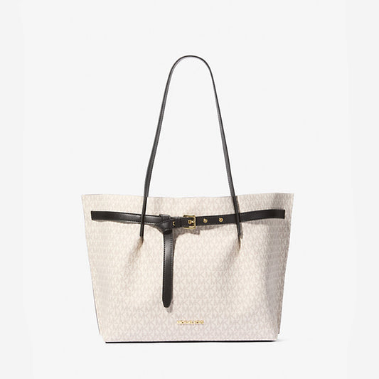 Michael Kors Emilia Large Logo Tote Bag Vanilla Black