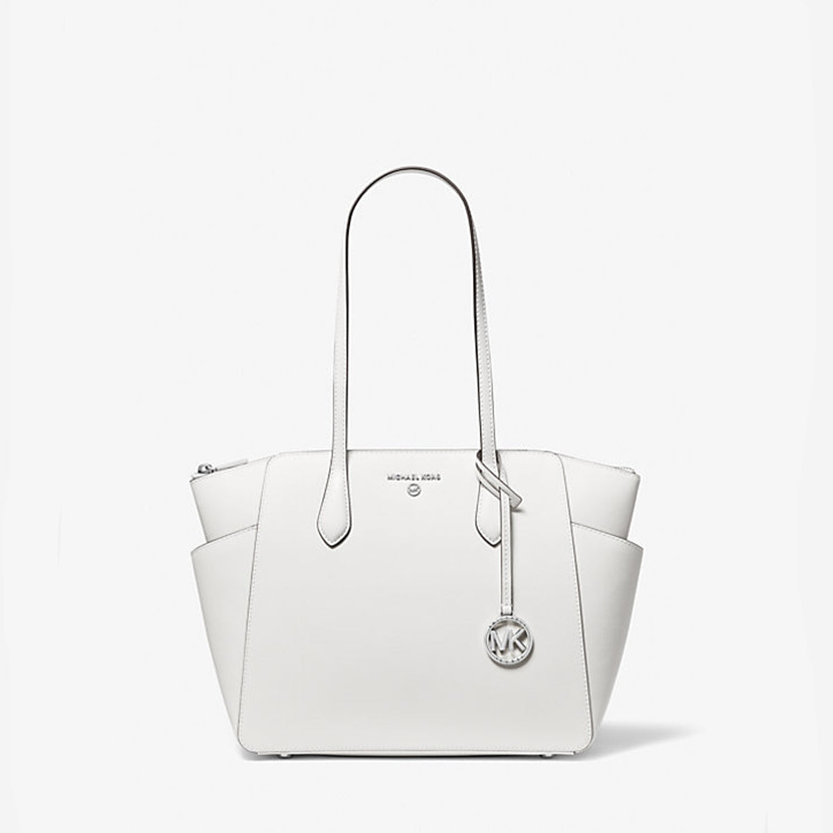 Michael Kors Marilyn Medium Saffiano Leather Tote Bag Optic White