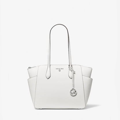 Michael Kors Marilyn Medium Saffiano Leather Tote Bag Optic White