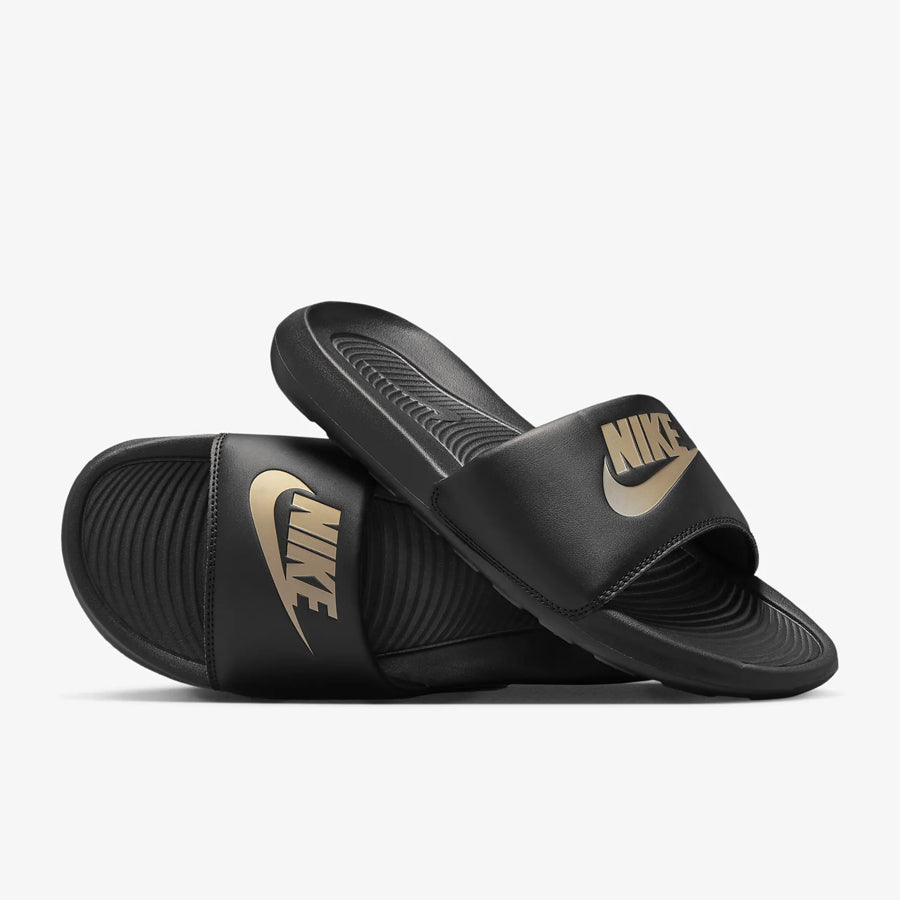 Nike Victori One Slides Black Metallic Gold