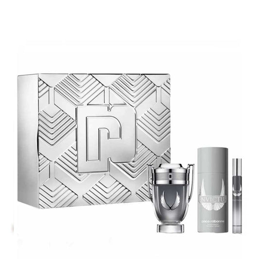 Paco Rabanne Invictus Platinum men gift set 3 piece 100ml EDP deodorant 150ml travel spray 10ml Pakistan