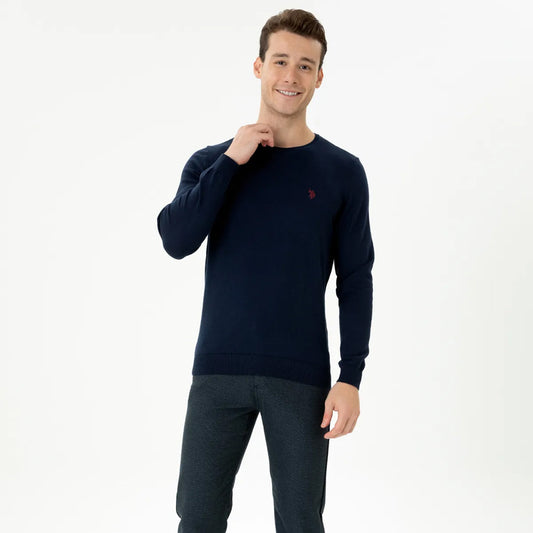 US Polo Assn Men's Plain Crew-Neck Sweater
