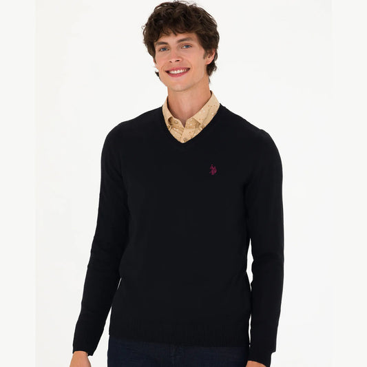 US Polo Assn Men's Plain V-Neck Sweater
