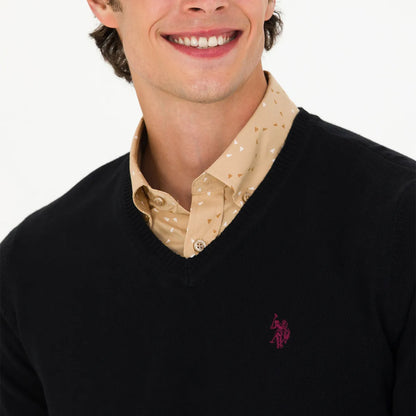 US Polo Assn Men's Plain V-Neck Sweater