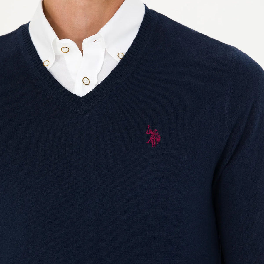 US Polo Assn Men's Plain V-Neck Sweater