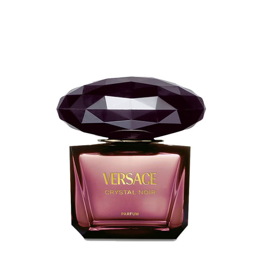 Versace Crystal Noir perfume bottle on a white background