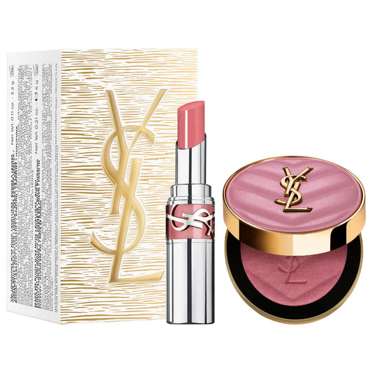 Yves Saint Laurent YSL Iconic Pink Make Me Blush & Loveshine Lip Oil Stick Set