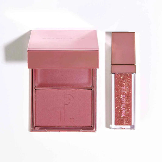 PATRICK TA Patrick's Glow and Gloss Set: Major Headlines Blush Duo and Lip Gloss Makeup Gift Set