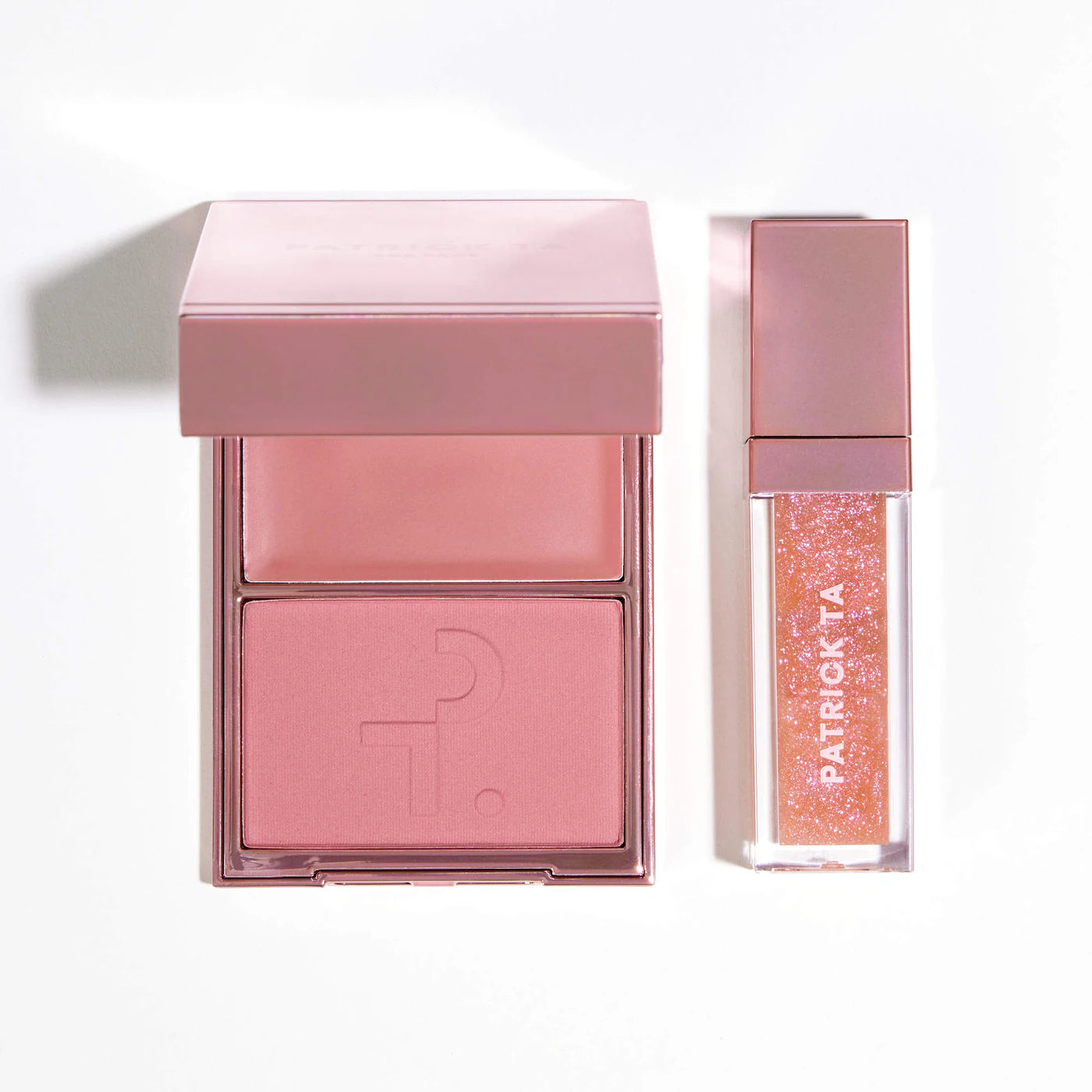 PATRICK TA Patrick's Glow and Gloss Set: Major Headlines Blush Duo and Lip Gloss Makeup Gift Set