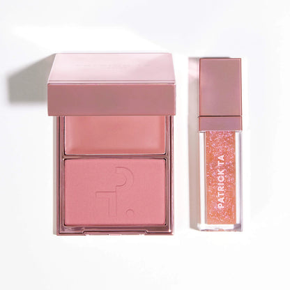 PATRICK TA Patrick's Glow and Gloss Set: Major Headlines Blush Duo and Lip Gloss Makeup Gift Set