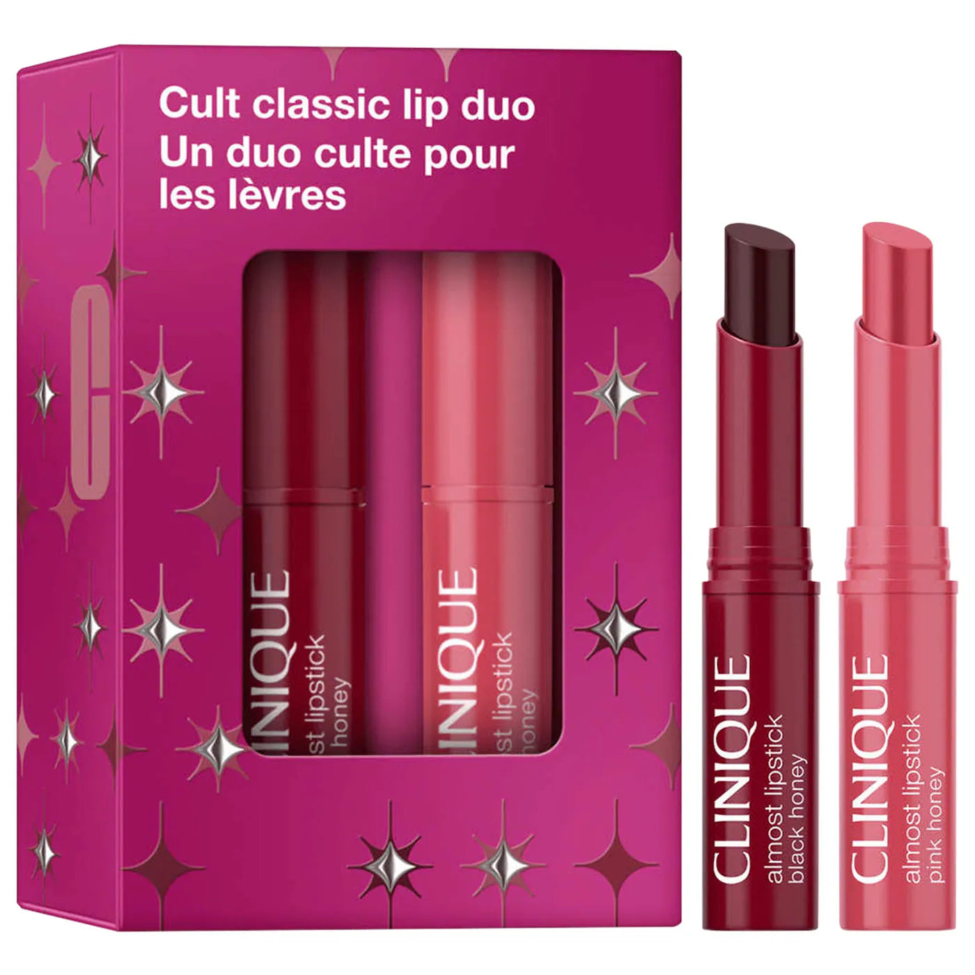 CLINIQUE Mini Cult Classic Pink & Black Honey Lip Gift Set